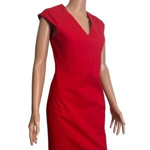 NWT BANANA REPUBLIC RED CAP SLEEVE SHEATH DRESS‎ SIZE 2